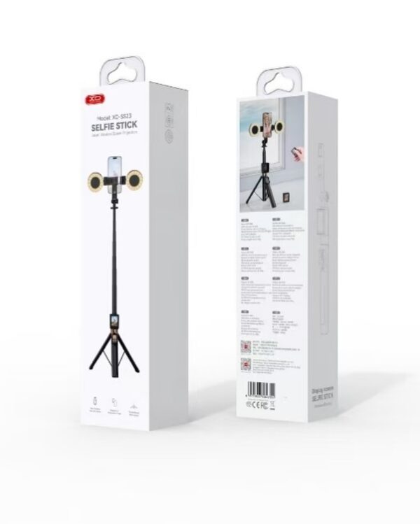 XO SS23 Smart Screen Projection Bluetooth Selfie Stick / Camera Aid (with 2 Fill Lights) black