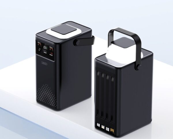6975837585874-2 XO PR287 PD20W+QC22.5W Three Inputs and Six Outputs Comes with Four Cables + Lighting Fast Charging Mobile Power 80000mAh Black