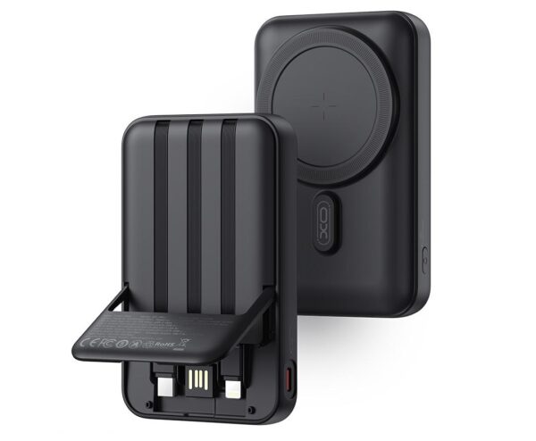 XO PR288 Magnetic 15W wireless charging + PD20W fast charging mobile power with THTEE cables + stand 10000mAh black