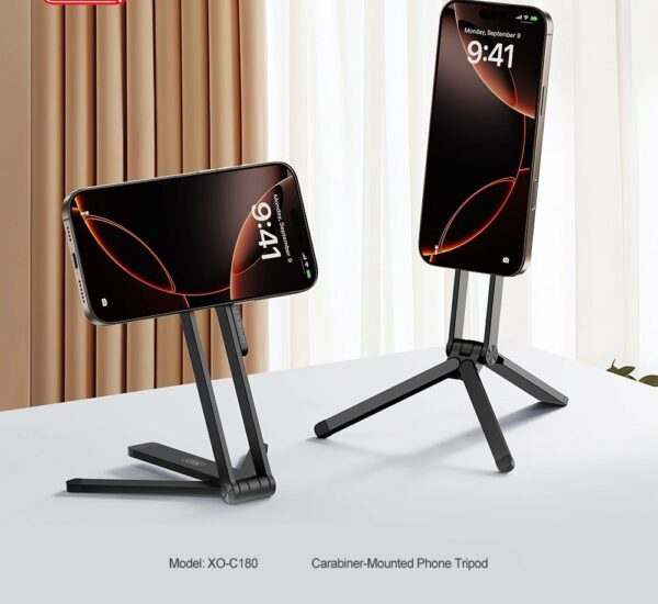 6975837586147 XO C180 Portable Tripod with Magnetic Assisted Shooting Photo Stand black