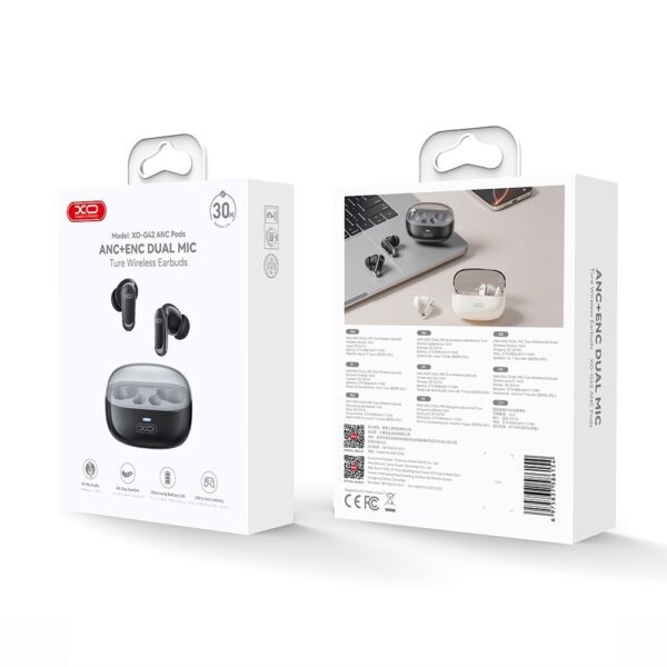6975837586154-2 XO G42 Golden Bud Exquisite Dual-Mic ANC+ENC TWS Earbuds Black
