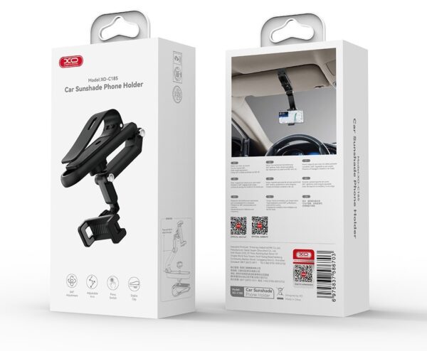XO C185 Sun Visor Adjustable Phone Holder black