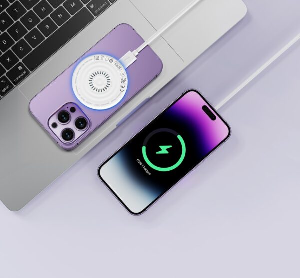 XO CX042 Blue Light Desktop Magnetic 15W Wireless Charger White
