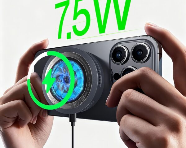 XO CX043 Smart Semiconductor Cooling Qi 2.2 25W Multi-Colour LED Desktop Wireless Charger Gray