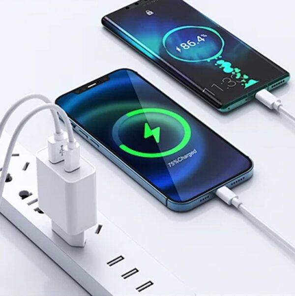 Wiwu PD+QC Charger+ Cable sets EU Plug+ A to C  Wi-U002 A-C White