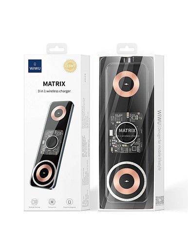 Wiwu Wi-W010 3 in 1 wireless charger Black