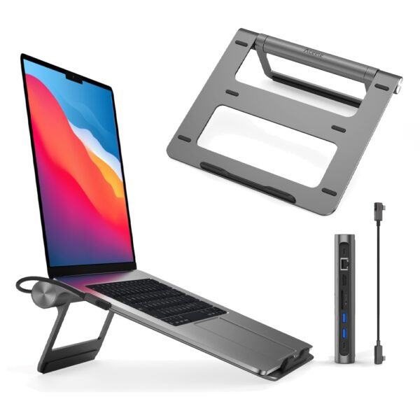Wiwu 2 in1 laptop stand & Hub A821CH Gray