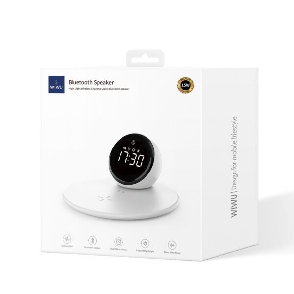 WIWU Wi-W017 Wireless& Clock& Bluetooth speaker White