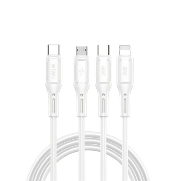 6976975616130 Wiwu Wi-C046E C-C+L+M USB-C 3in1 Starlink Series 3in1 Cable White