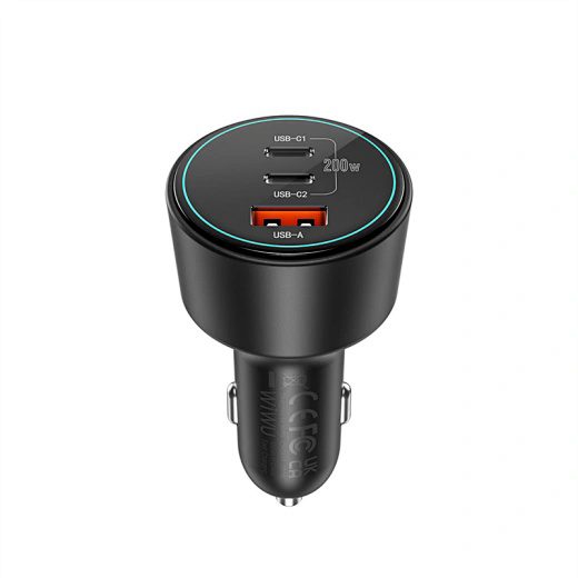 Wiwu Exeed 200W QC+PD Fast Car Charger Wi-QC026 Black