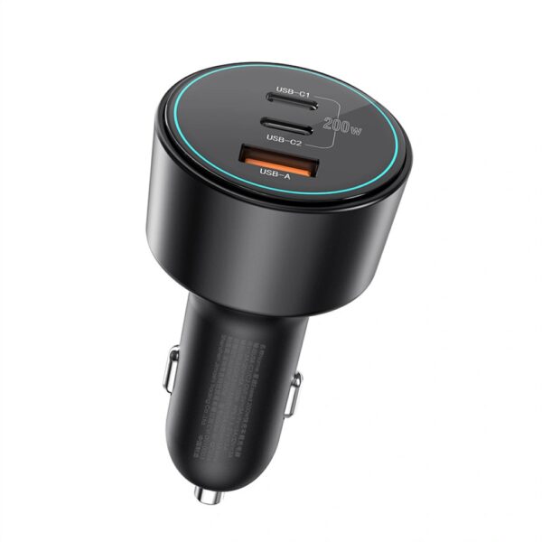 Wiwu Exeed 200W QC+PD Fast Car Charger Wi-QC026 Black