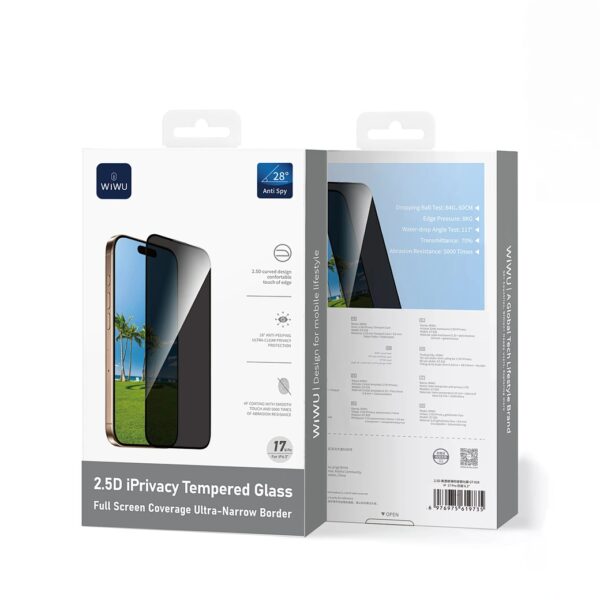 Wiwu 2.5D iPrivacy Tempered Glass for iP17 Air 6.6" GT-028 Transparent
