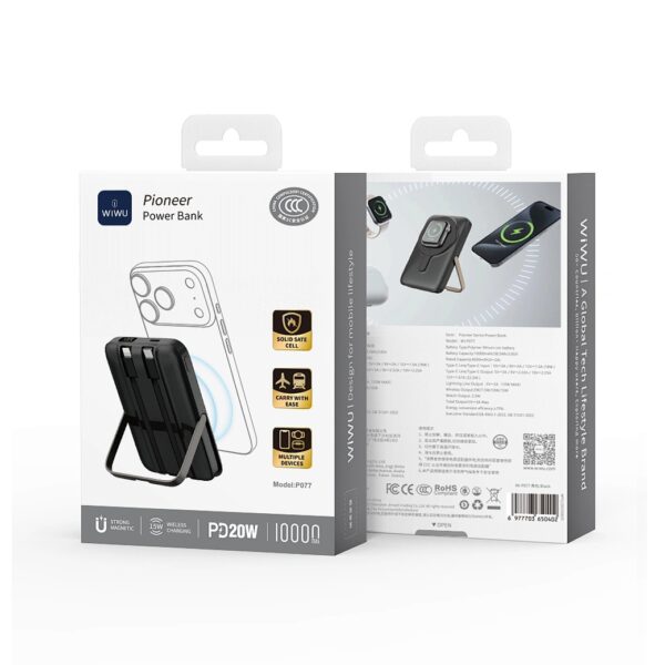 Wiwu Pioneer Power Bank Wi-P077 10000mAh Black