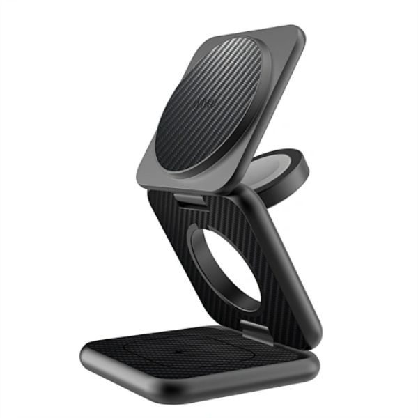 6977703652758-2 Wiwu MAG GO 3 in 1 Wireless Charger Wi-W035 Black