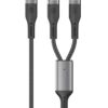 Wiwu 100W OringLink Series Nylon Braided Cable Wi-C071 C-C+C 1.2M Black