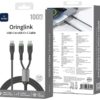 Wiwu 100W OringLink Series Nylon Braided Cable Wi-C071 C-C+C 1.2M Black