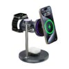 6977703659542 Wiwu qi2.2 3 in 1 Space Station Air-cooled Magnetic Wireless Charger Wi-W041 Black