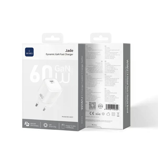 6979107510702-3 Wiwu Jelly 60W AVS GaN Fast Charger Wi-G037 EU white