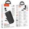 Hoco J126 Travel 22.5W fully compatible power bank with cable(US/EU)(10000mAh) black