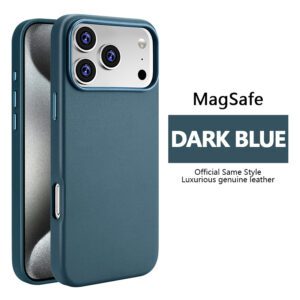 78b625fb3494f334995af1cb48a4925 Leather Magnetic Case Without IC Notification IP 17 PRO Pine needle green