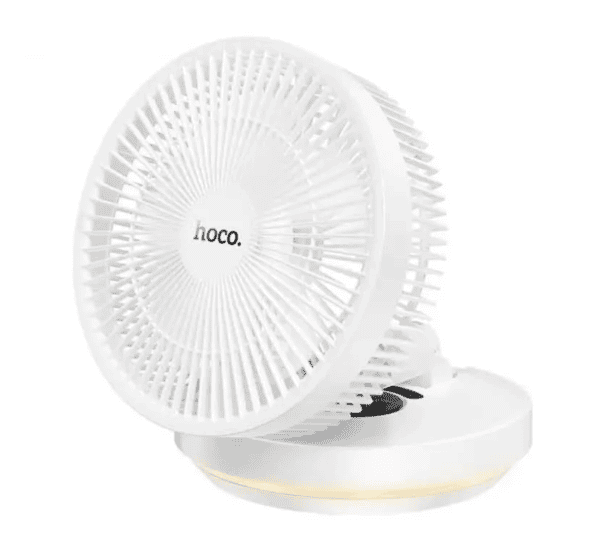 Hoco DF13 Retractable folding fan with night light dual-purpose white