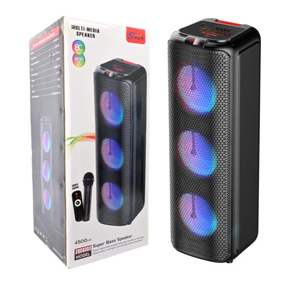 Sing-e ZQS8303 RGB Party Triple Speaker 8 inch 40W Black