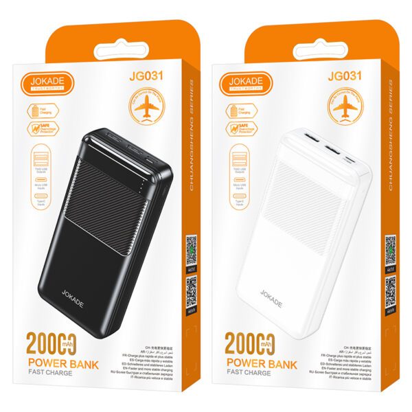 H9ebca5b5173c4a458e6c155355d74067W Jokade JG031 CHUANGSHENG Series Power Bank-20000mAh White