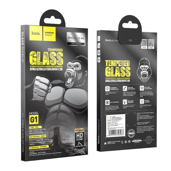Hoco Flash attach full screen silk screen HD tempered glass for SAM S22 Plus(G1) black