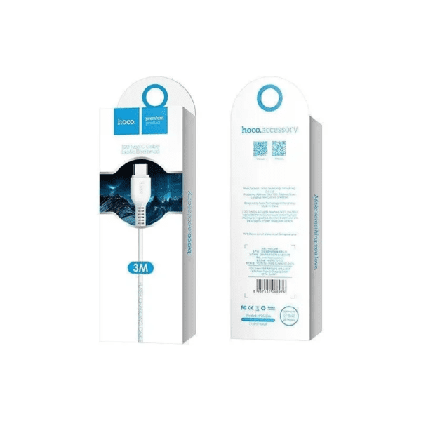 Hoco-X20-Type-C-Flash-Charging-Cable-2M-White-First-Help-Tech Hoco X20 Flash Type-C charging cable(L=2M) white