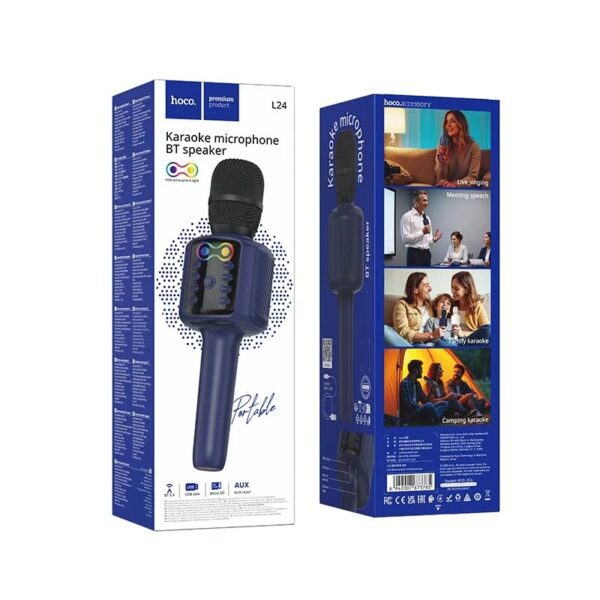 Hoco L24 Shine karaoke microphone blue