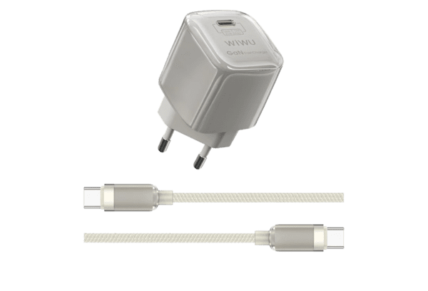 WIWU Jello 30W GaN Charger Sets Wi-U017 C-C, EU Plug Titanium