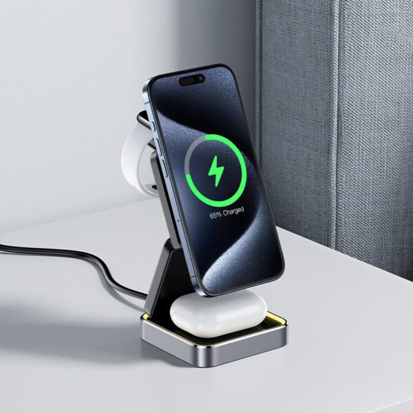 ACEFAST E20 desktop 3-in-1 wireless charging holder,black