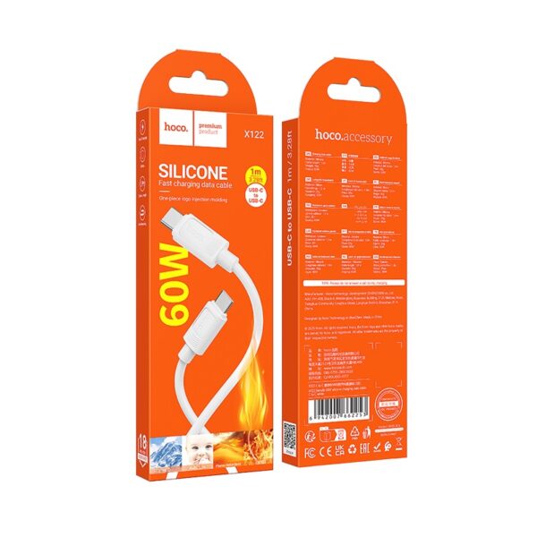 cap-sac-du-lieu-silicon-60w-benefit-hoco-x122-c-to-c-fh2U2BleGUgvZxr1lkOS Hoco X122 Benefit 60W silicone charging data cable C to C(packaged) white
