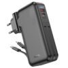 Hoco J126 Travel 22.5W fully compatible power bank with cable(US/EU)(10000mAh) black