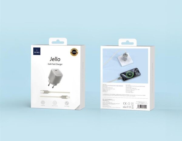 WIWU Jello 30W GaN Charger Sets Wi-U017 C-C, EU Plug Titanium
