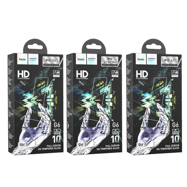 Hoco Instant full screen high-definition tempered film set for iP13 mini(10PCS)(G6) transparent