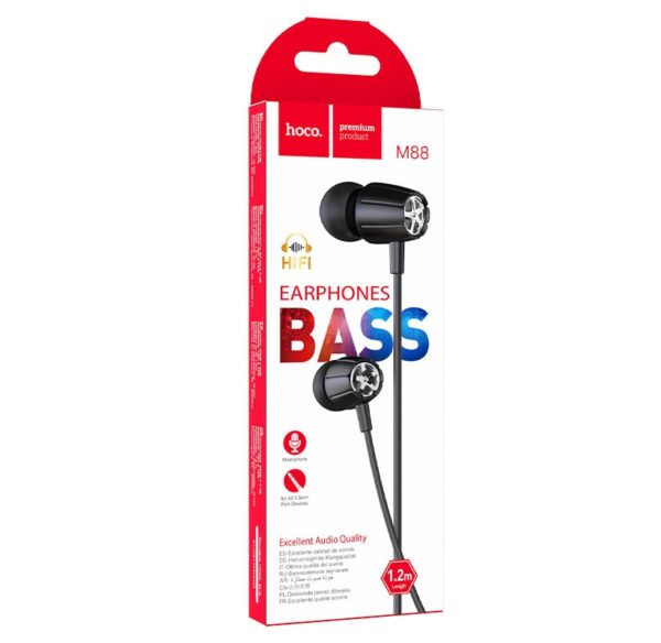 hoco-m88-graceful-universal-earphones-with-mic-packages Hoco M88 Graceful universal earphones with mic black