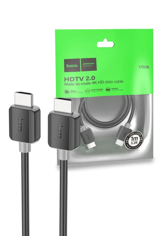 hoco-us08-1-Copy Hoco US08 HDTV 2.0 male-to-male 4K HD data cable(L=2M) black