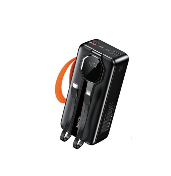 Jokade JG034 MINGSHANG series 22.5W+PD20W fully compatible mobile power bank with wire (30000mAh) Black
