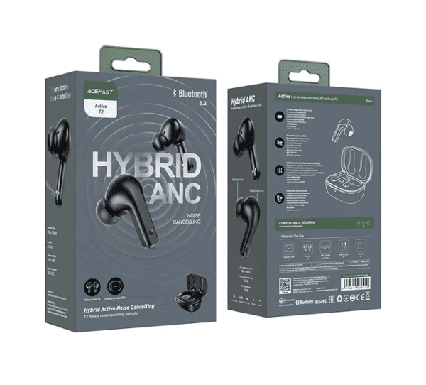 ACEFAST T2 hybrid noise cancelling BT earbuds,black