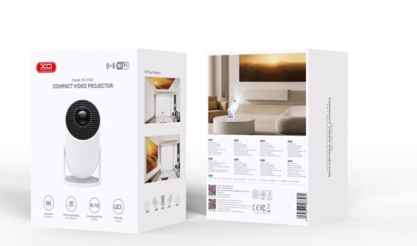 XO FF03 EU Android 720P Mini Projector with Stand (2.4+5G WIFI)
