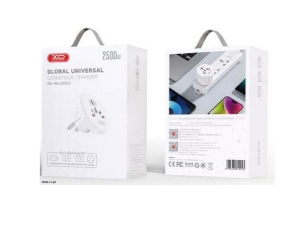 xo-wl23-antaptoras-reymatos-aggliko-amerikaniko-aystralia-kina-se-elliniko-xo-wl23-404312-6 XO WL23 (EU) standard to multi national universal wall socket