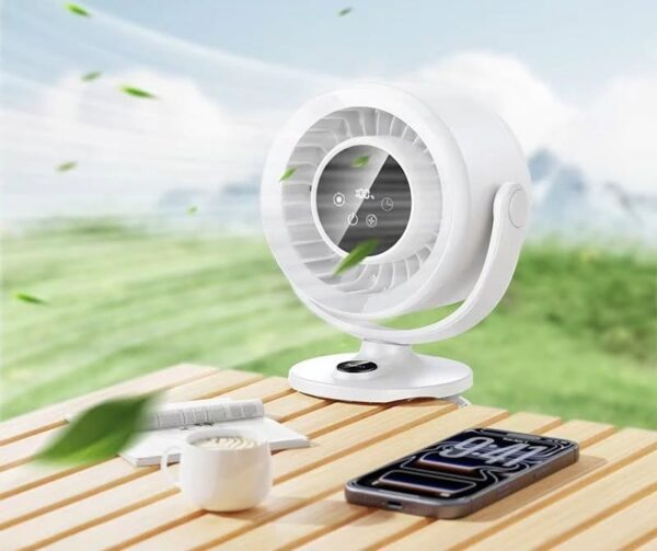 Hoco HX608 clip mount fan white
