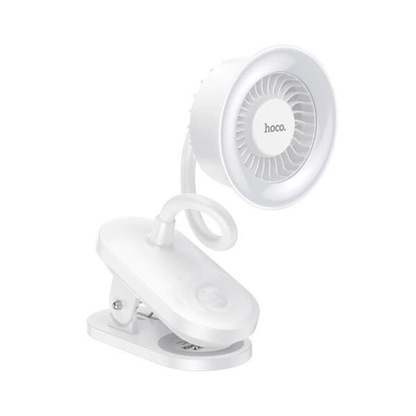 Hoco HX610 clip mount fan white