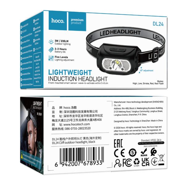 Hoco DL24 Cliff outdoor headlight black