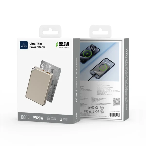 Wiwu 22.5W Ultra-Thin Series Power Bank 10000mAh Wi-P020 Grey