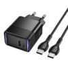 Hoco CS113A Lounge single port PD40W charger set(C to C)(EU) black