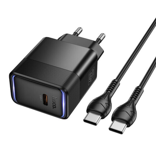 Hoco CS113A Lounge single port PD40W charger set(C to C)(EU) black