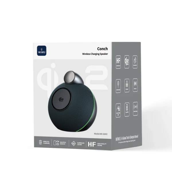 Wiwu Conch Wireless Charger Speaker Wi-G042 Black