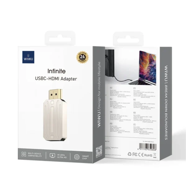 Wiwu Infinite USB C to HDMl adapter Wi-HB004 Titanium Gold